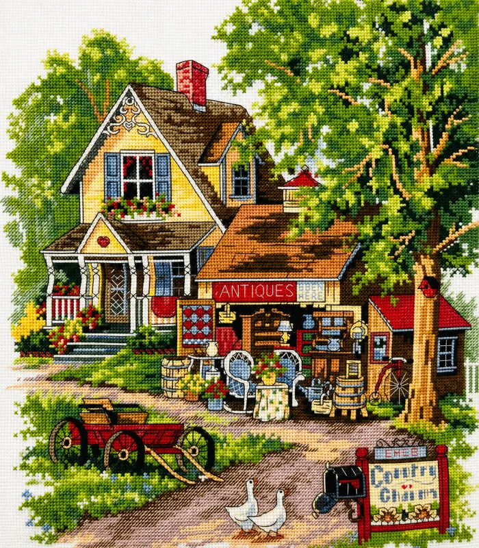 Charming countryside antique shop scene Charming Countryside Antique Shop Scene - Image 1
