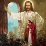 Serene Blessing at the Garden Door
