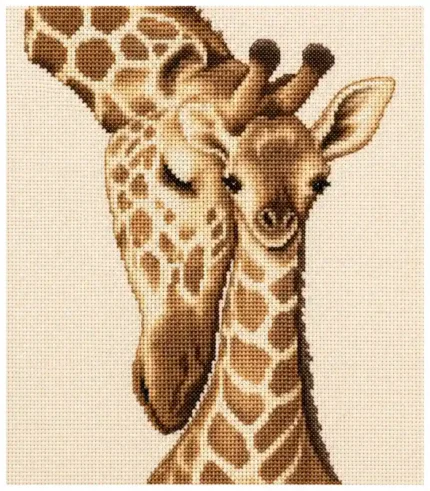 two giraffes cross stitch